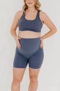 AXK Women's Athletic Maternity Bike Shorts with Supportive Belly Band