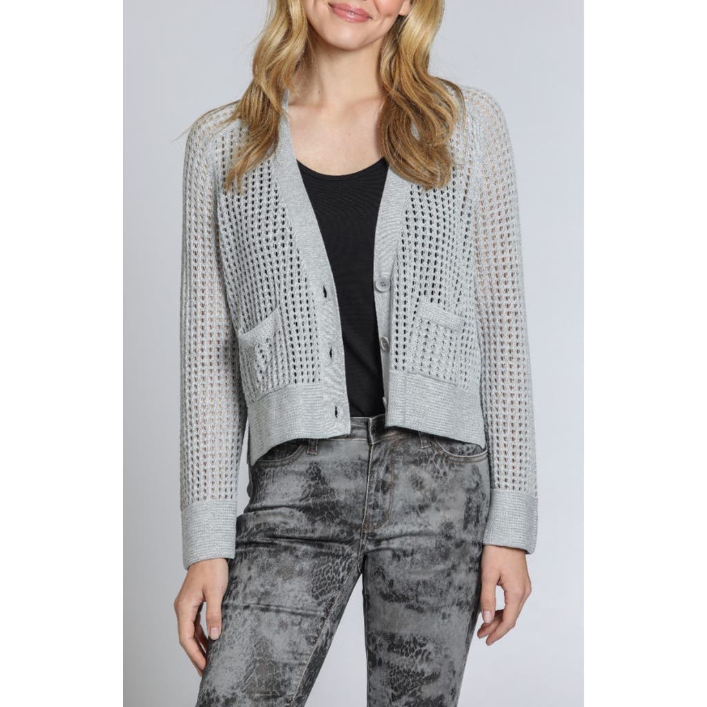 Apny Open Stitch Cardigan In Grey