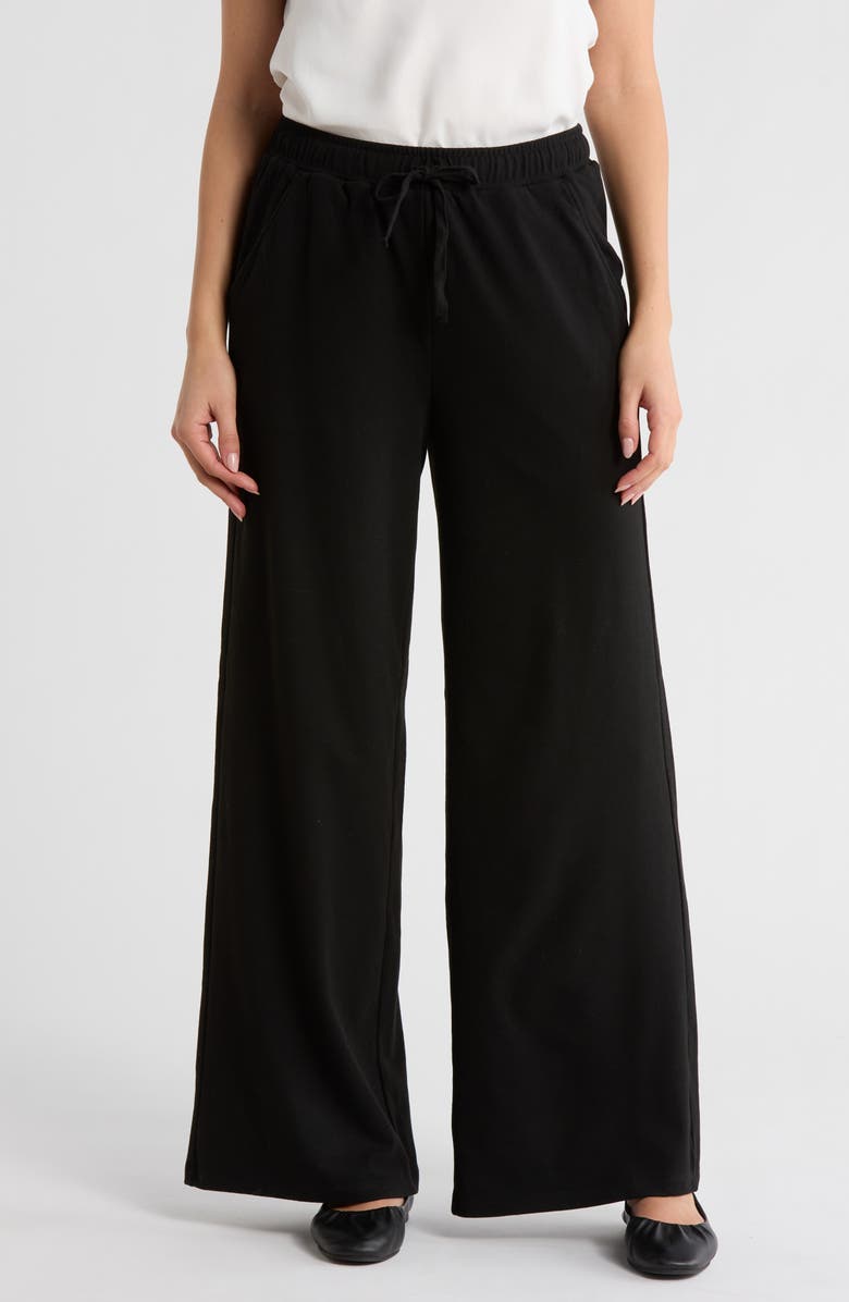 MAX STUDIO Heather Knit Sweatpants, Main, color, Black