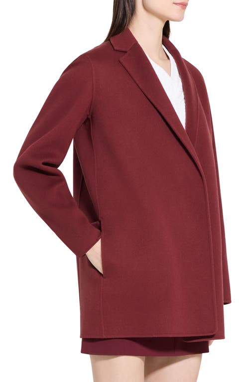 Theory New Divide Double-face Wool Blazer In Burgundy