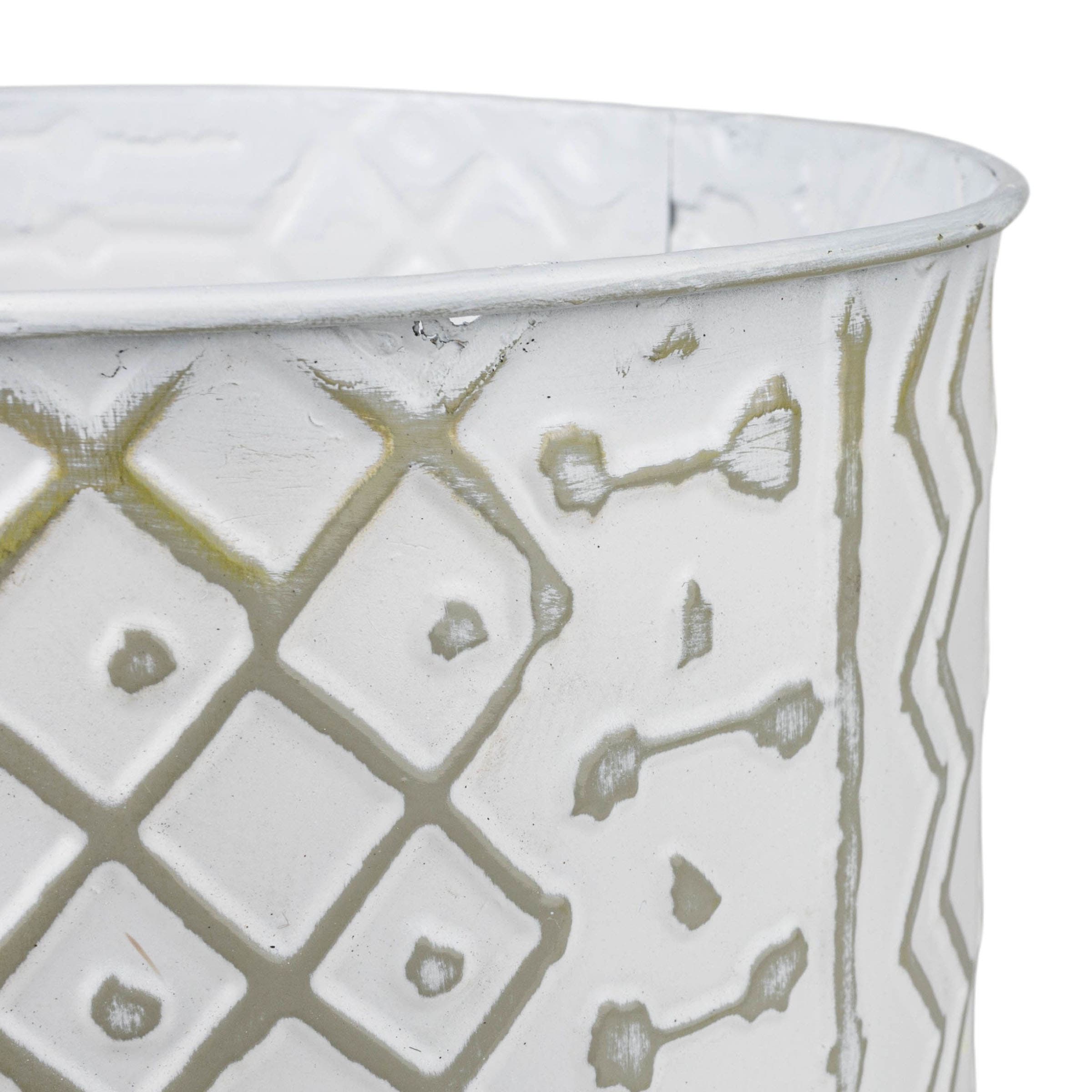 Foreside Home and Garden Multi Pattern Bucket Planter Metal & Wood ...