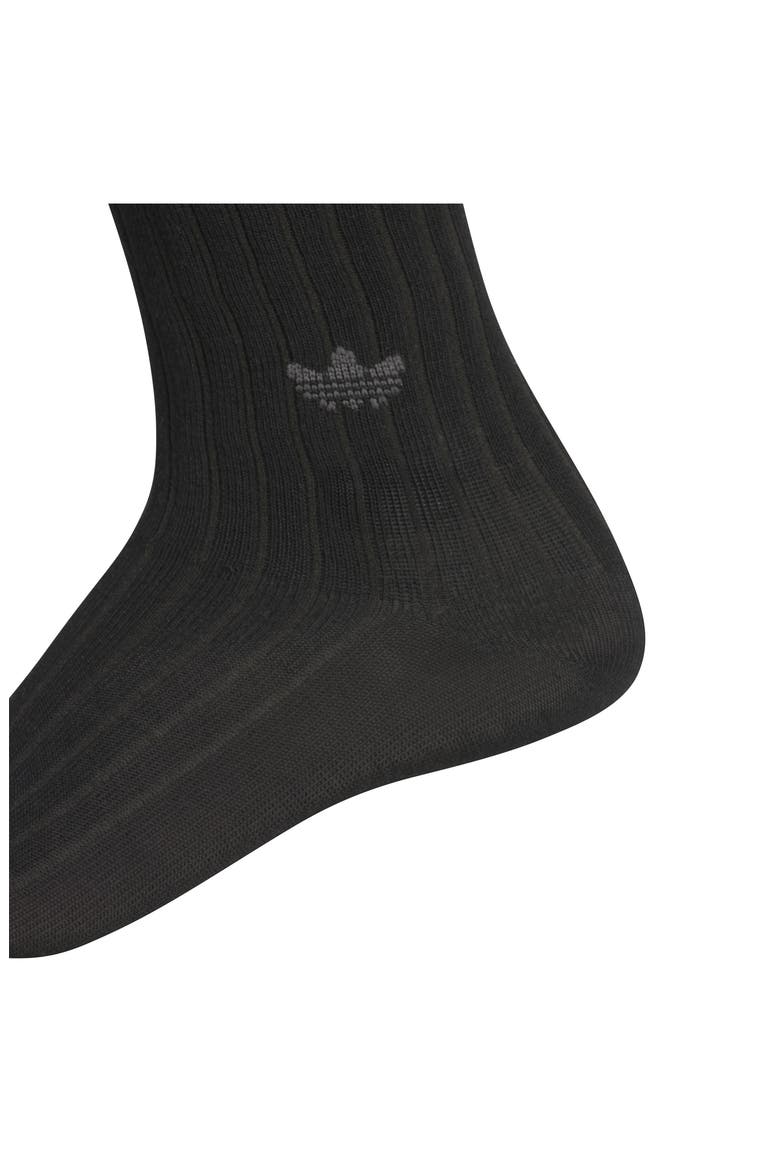 Gender Inclusive Originals Trefoil Rib Crew Socks, Alternate, color, BLACK/ GREY