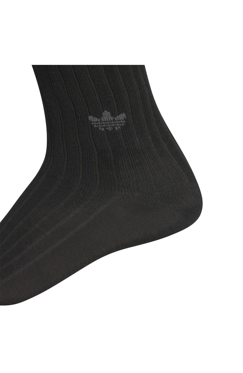adidas Gender Inclusive Originals Trefoil Rib Crew Socks, Alternate, color, Black/ Grey