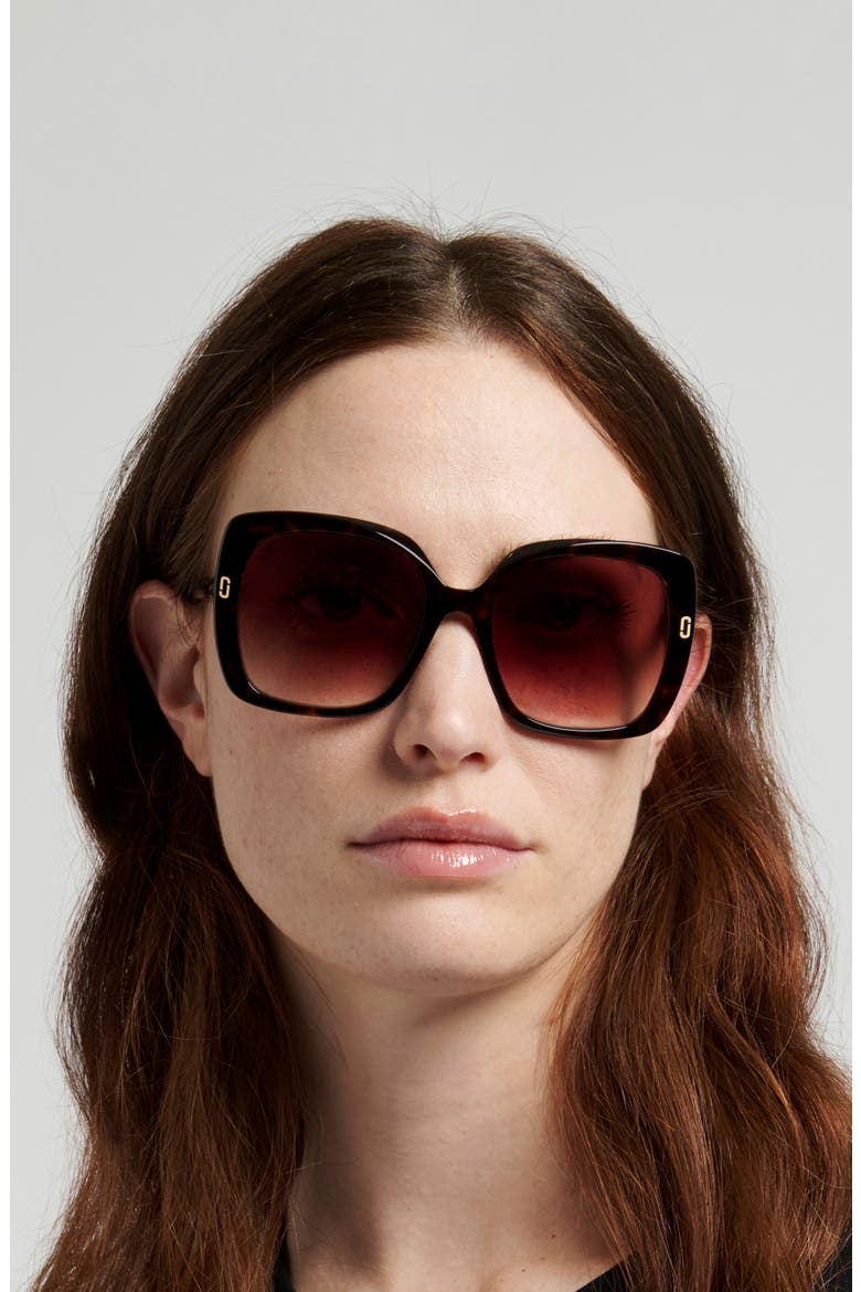56mm Square Sunglasses, Alternate, color, HAVANA/ BROWN SF