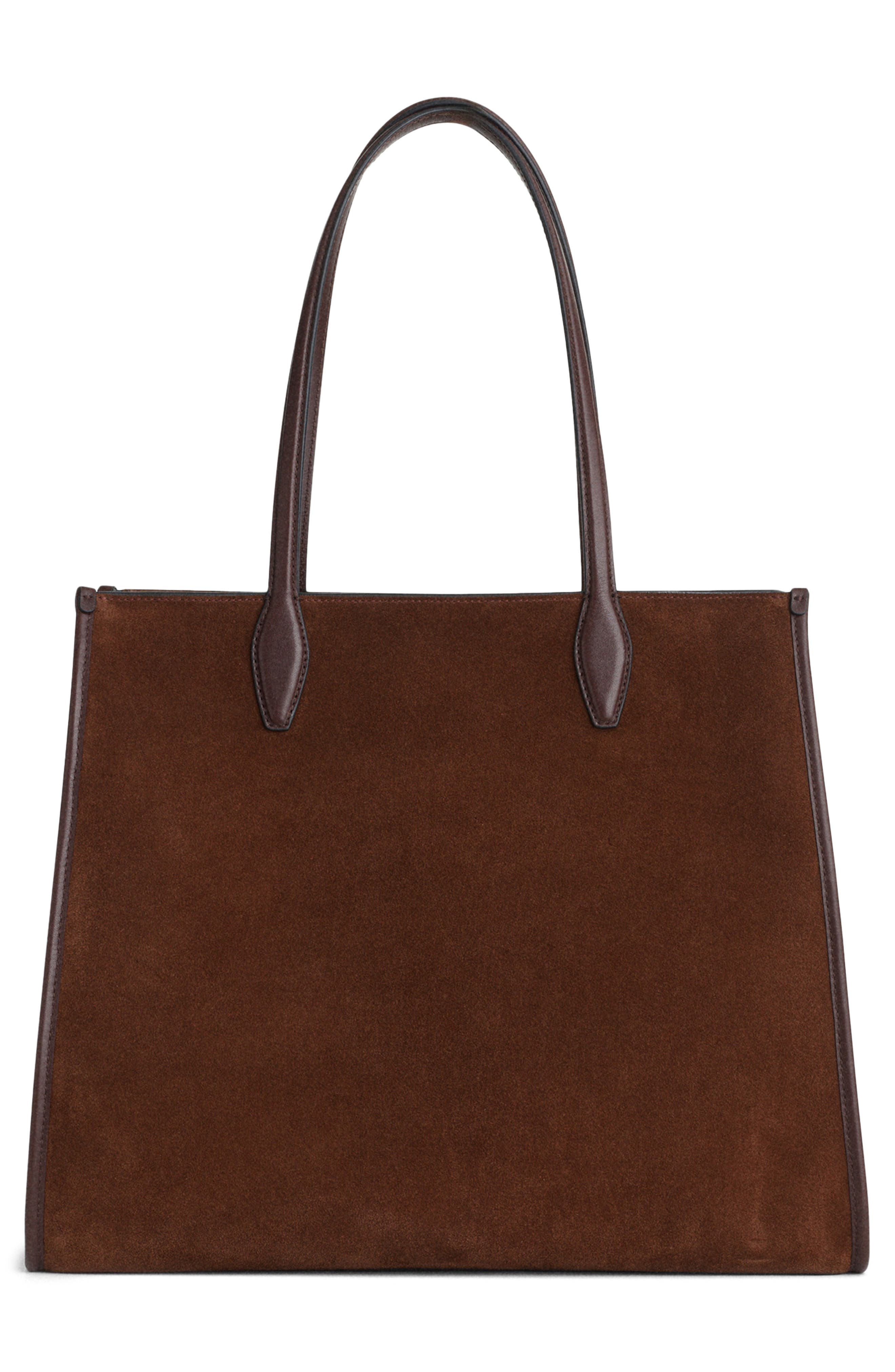 The Lexington Overnighter Suede Zip Tote, Alternate, color, RICH BROWN MULTI