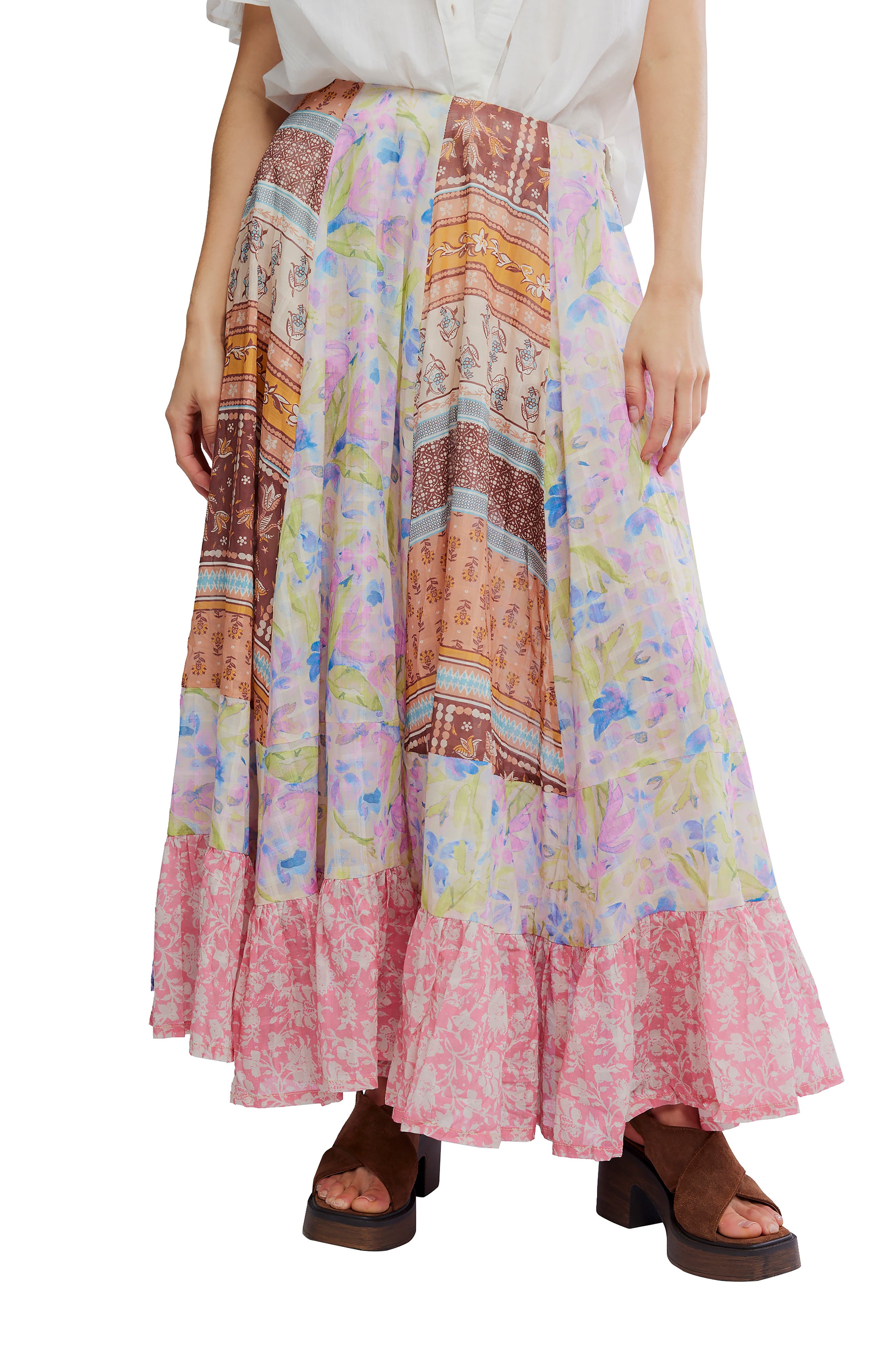 Santa Eulalia Mix Print Maxi Skirt