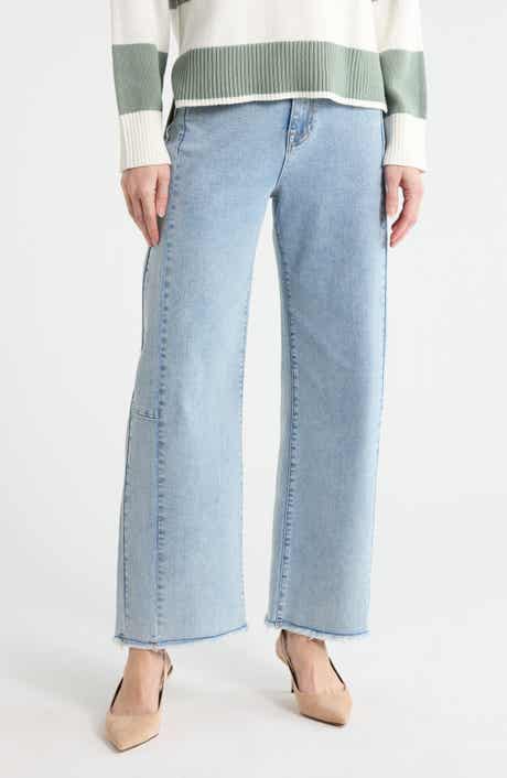 Vigoss Stella Frayed High Waist Ankle Barrel Jeans