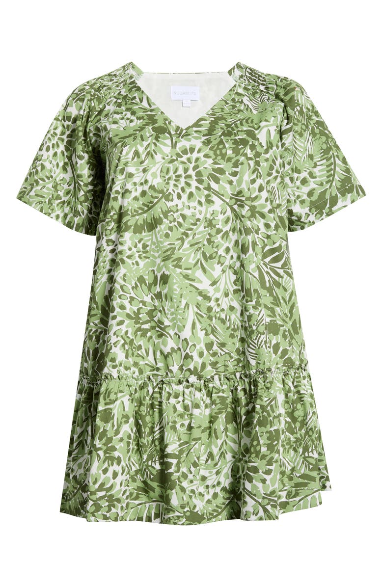 SUGARLIPS Irenan Leaf Ashby Shift Minidress, Alternate, color, White-Olive