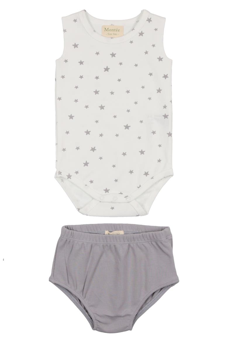 Cotton Tank Top & Bloomers Set, Main, color, GREY