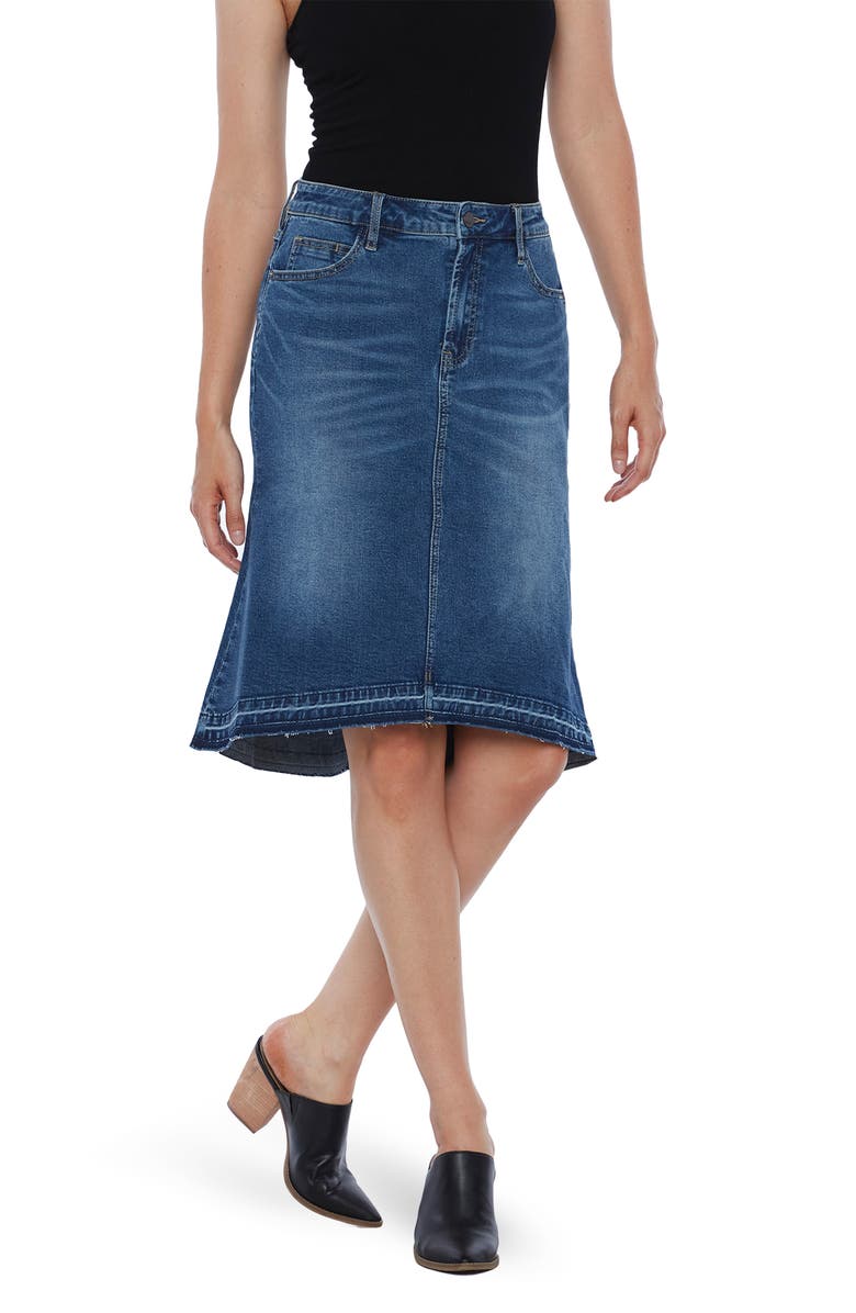 Wash Lab Denim High-Low Denim Skirt, Main, color, 