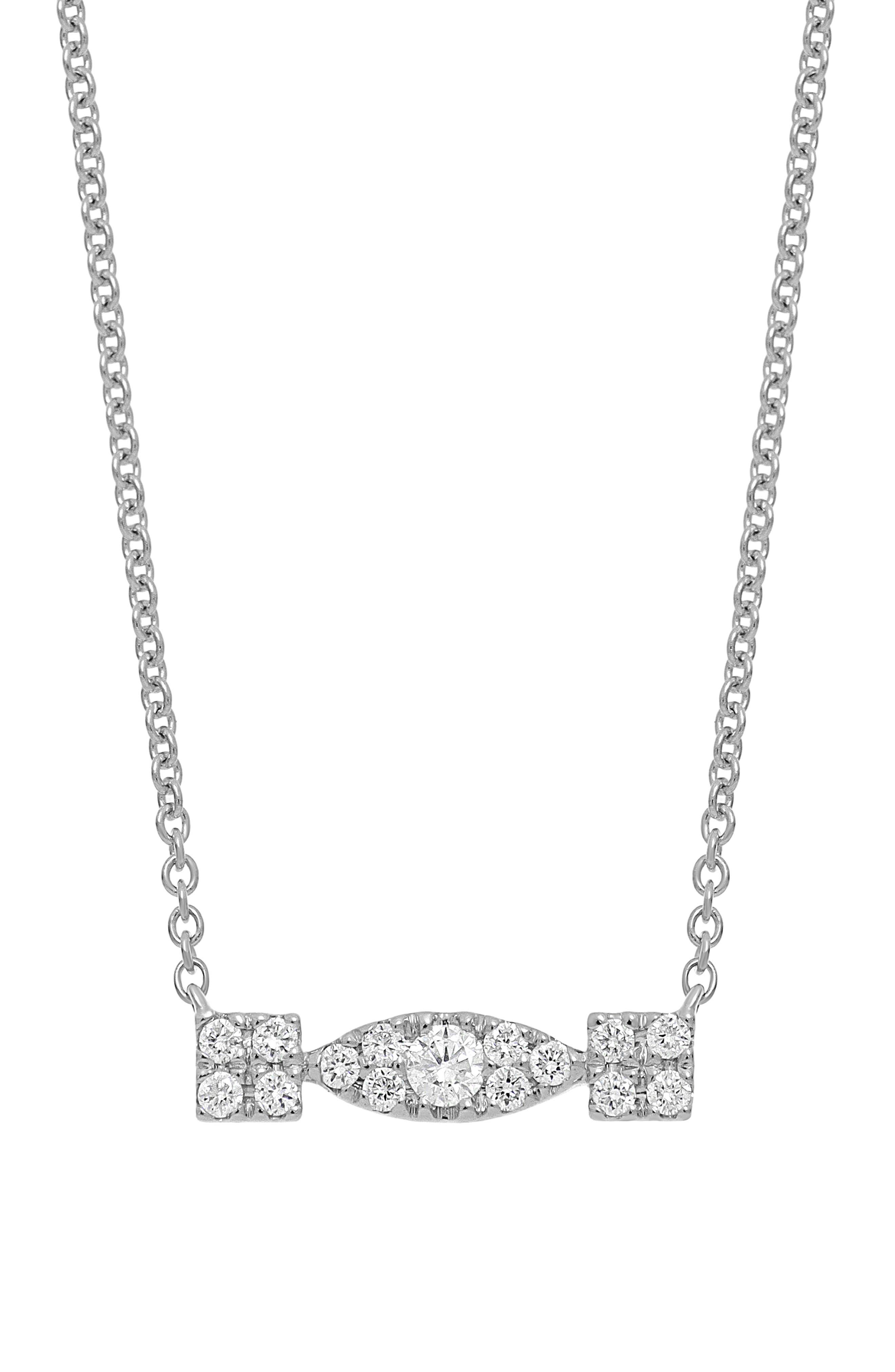 Bony Levy Maya Diamond Cluster Bar Pendant Necklace