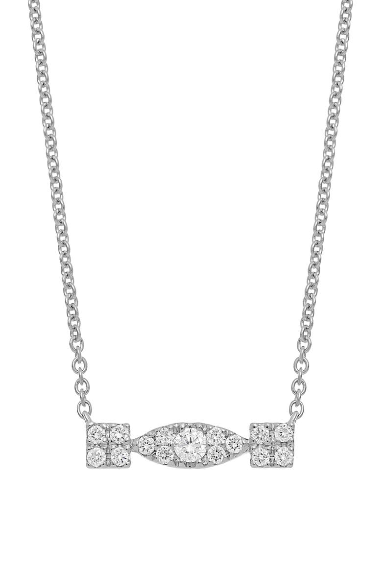 Maya Diamond Cluster Bar Pendant Necklace (Nordstrom Exclusive), Main, color, 18K WHITE GOLD