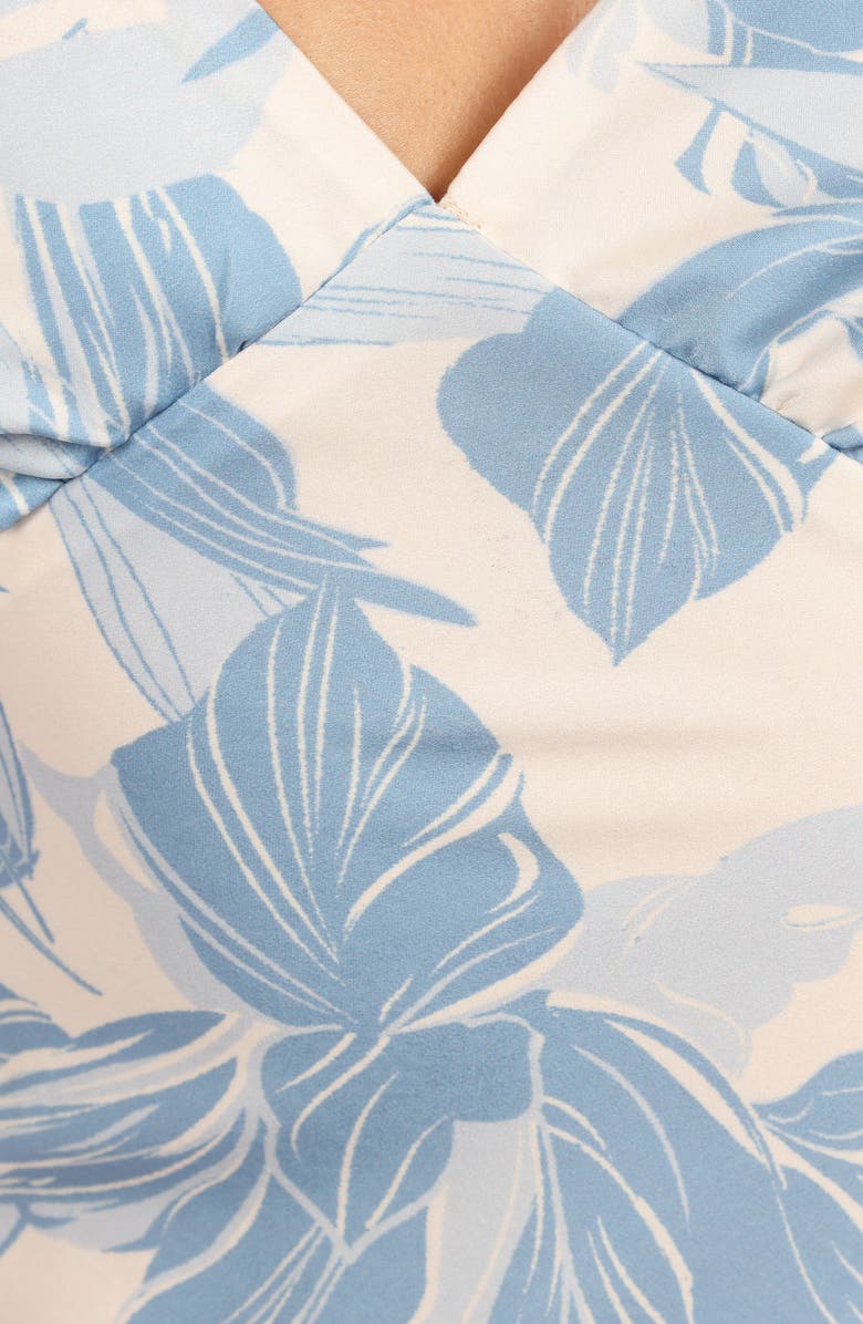 Petal & Pup Lizza Satin Maxi Dress, Alternate, color, Pale Blue Print