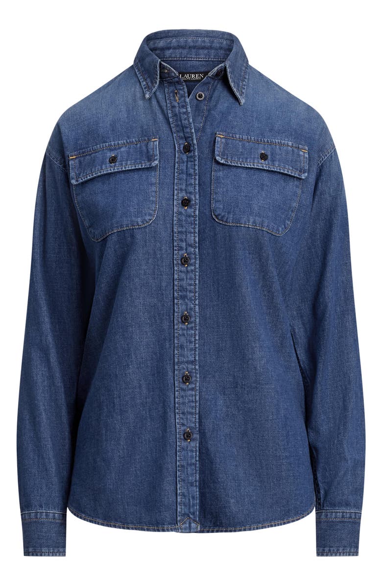 Lauren Ralph Lauren Denim Button-Up Shirt, Alternate, color, Atecco Wash