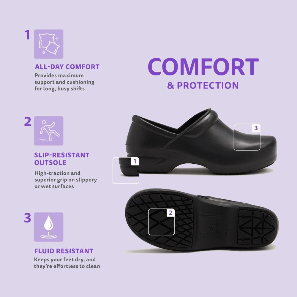 Guardian Angel Nursing Clogs, Alternate, color, Black
