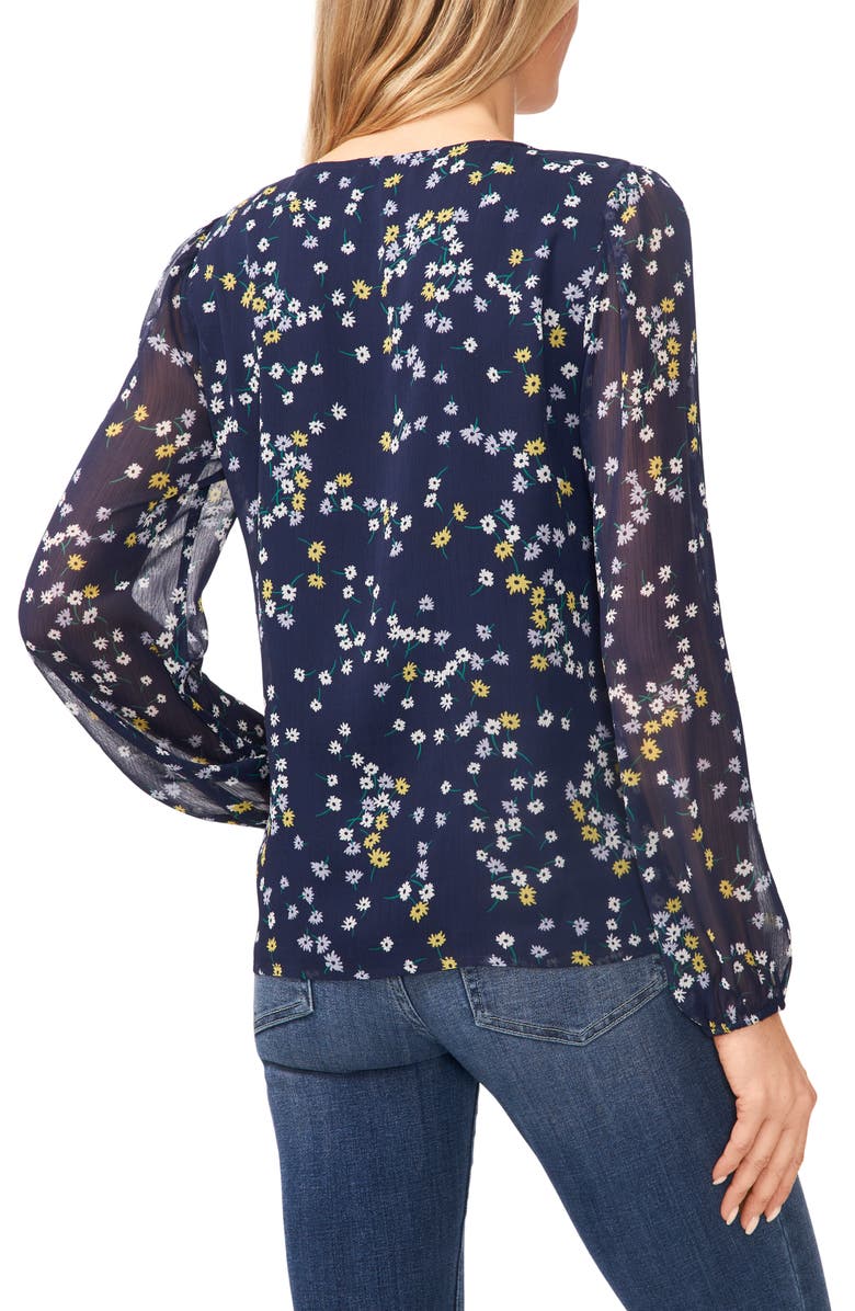 CeCe Floral Yoryu Chiffon Top, Alternate, color,