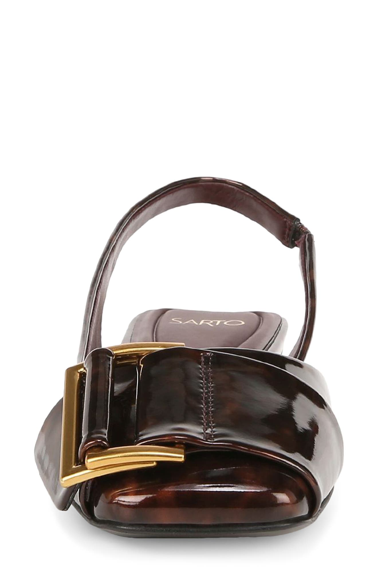 Tracy Slingback Square Toe Flat, Alternate, color, BROWN