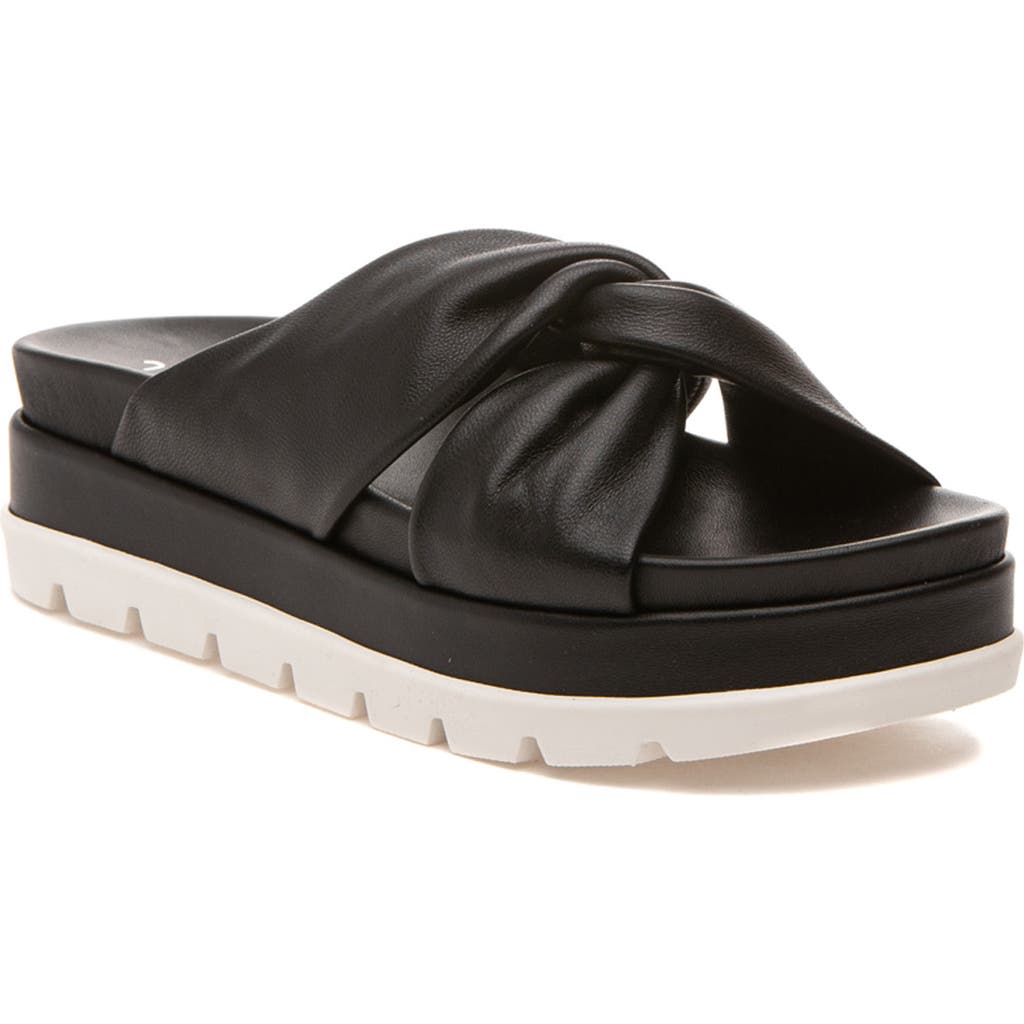 Jslides Bright Platform Slide Sandal In Black