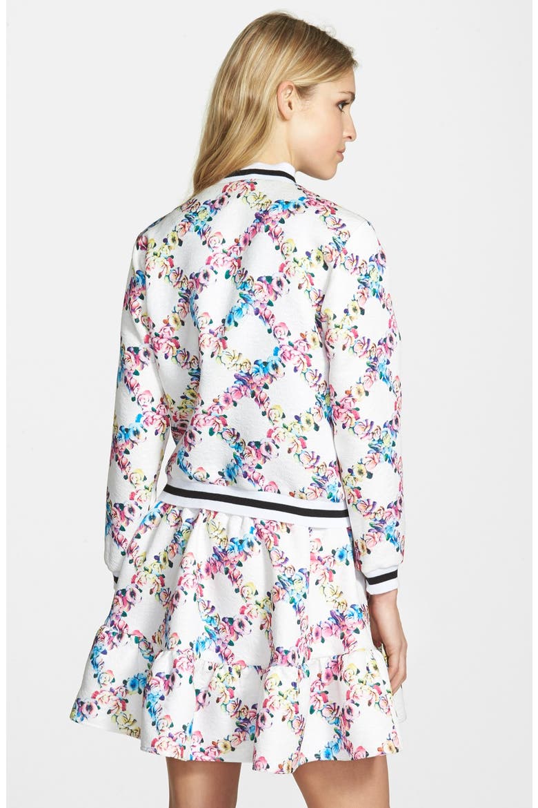 Floral Baseball Bomber, Alternate, color, IVORY FLORAL PRINT