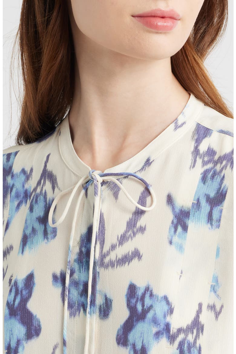 Arden Floral Tie Neck Blouse, Alternate, color, IVORY