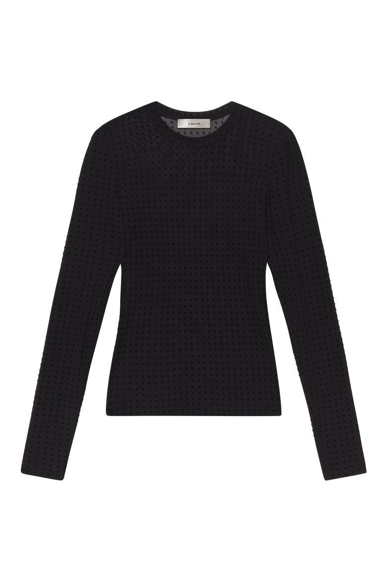 Swiss Dot Sheer Mesh Top, Main, color, BLACK
