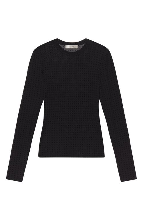 Frame Swiss Dot Sheer Mesh Top In Black
