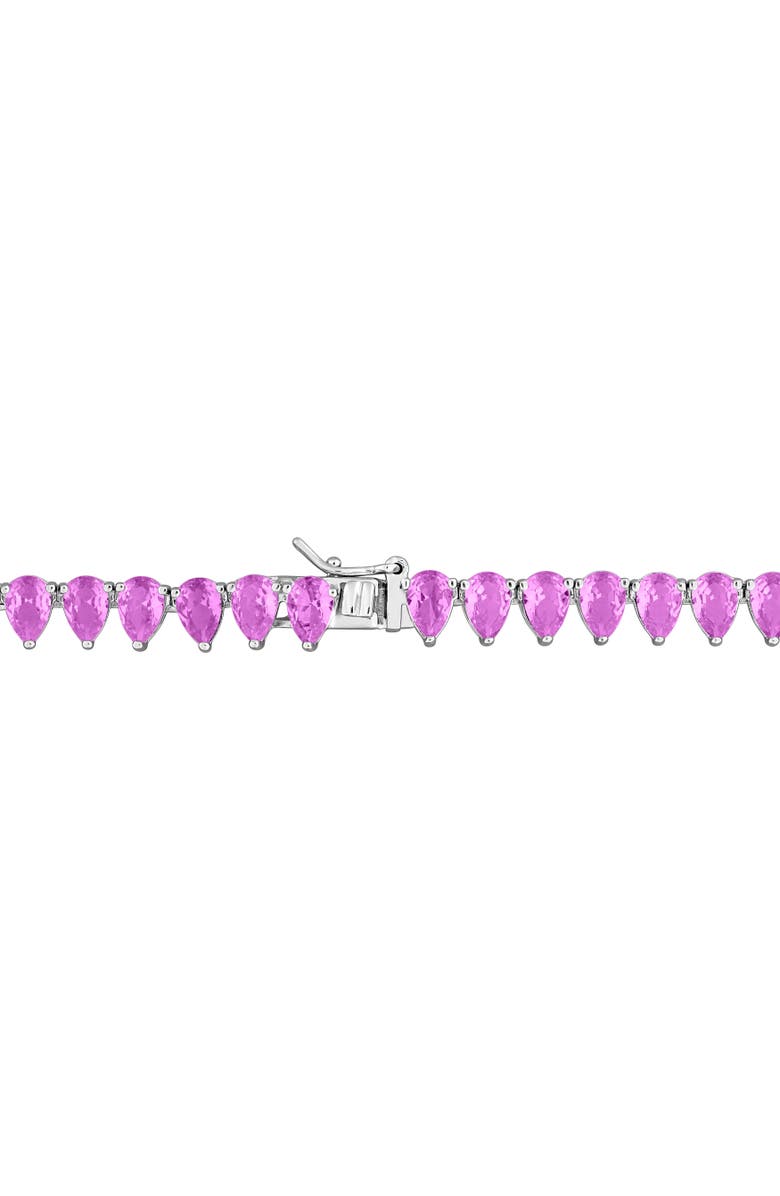 Julianna B. Lab-Created Pink Sapphire Tennis Necklace, Alternate, color, Pink Sapphire