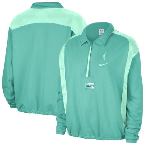 Women's Nike  Mint New York Liberty Basketball Fleece Quarter-Zip Performance Pullover