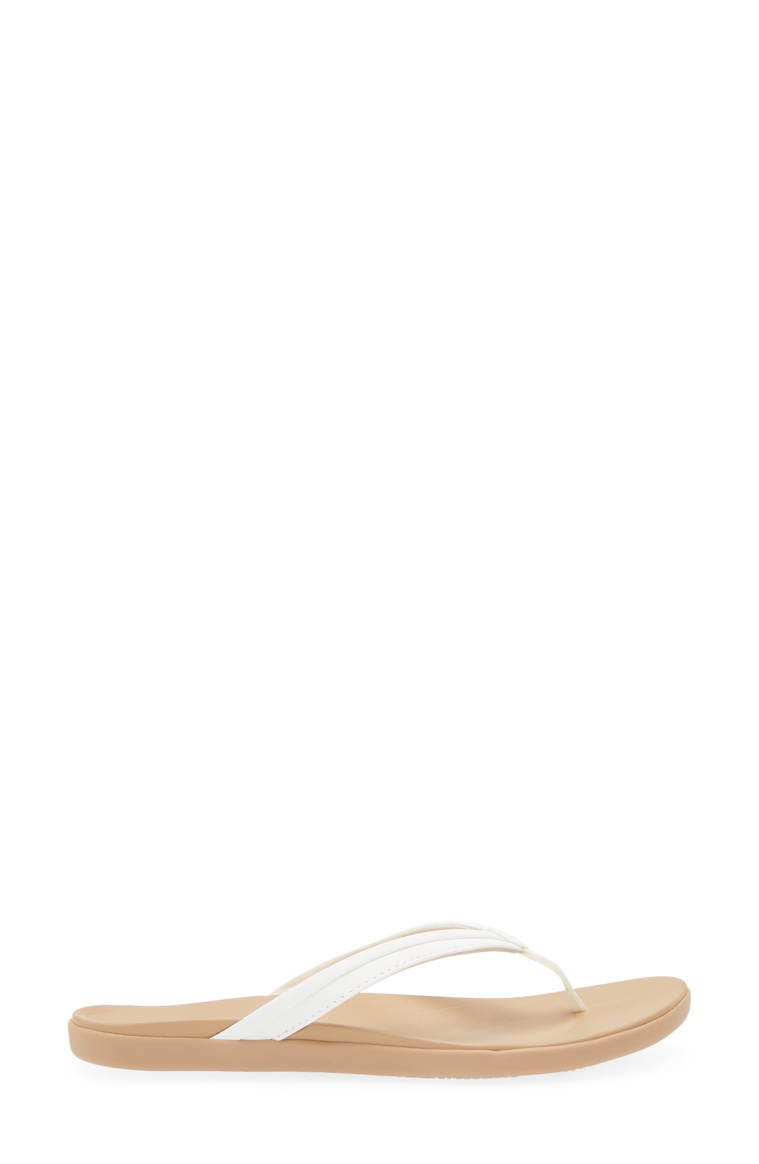 Ho'ōpio Mālua Flip Flop, Alternate, color, BRIGHT WHITE / WARM SAND