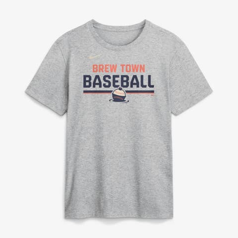 Men's Nike Heather Gray Milwaukee Brewers 2026 City Connect Stacked Team Phrase T-Shirt