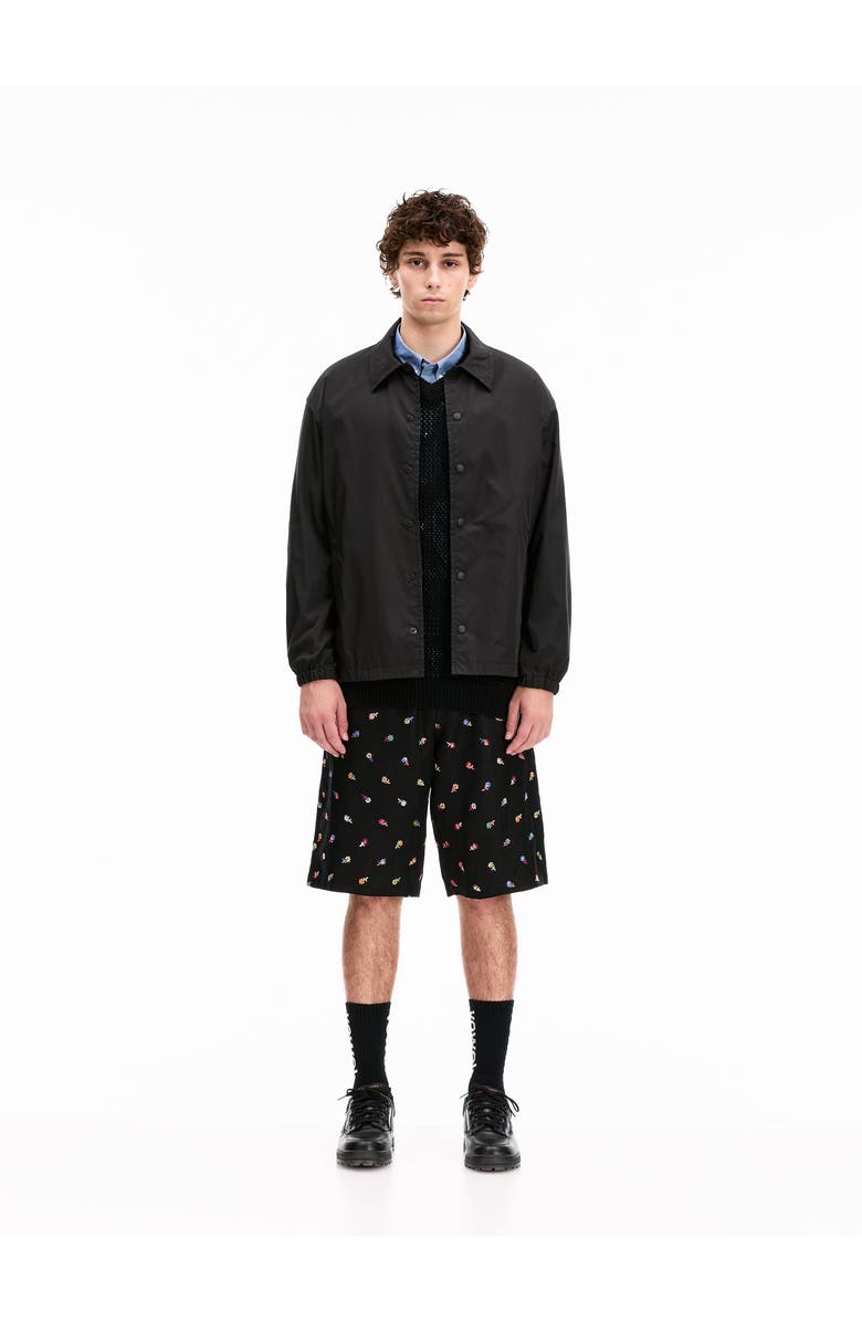 vowels Coach Jacket, Alternate, color, Black