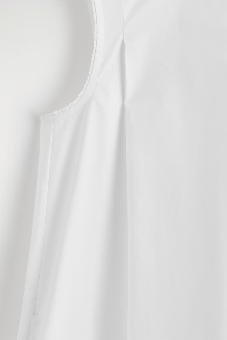 Picot-trimmed Pleated Mini Dress, Alternate, color, WHITE