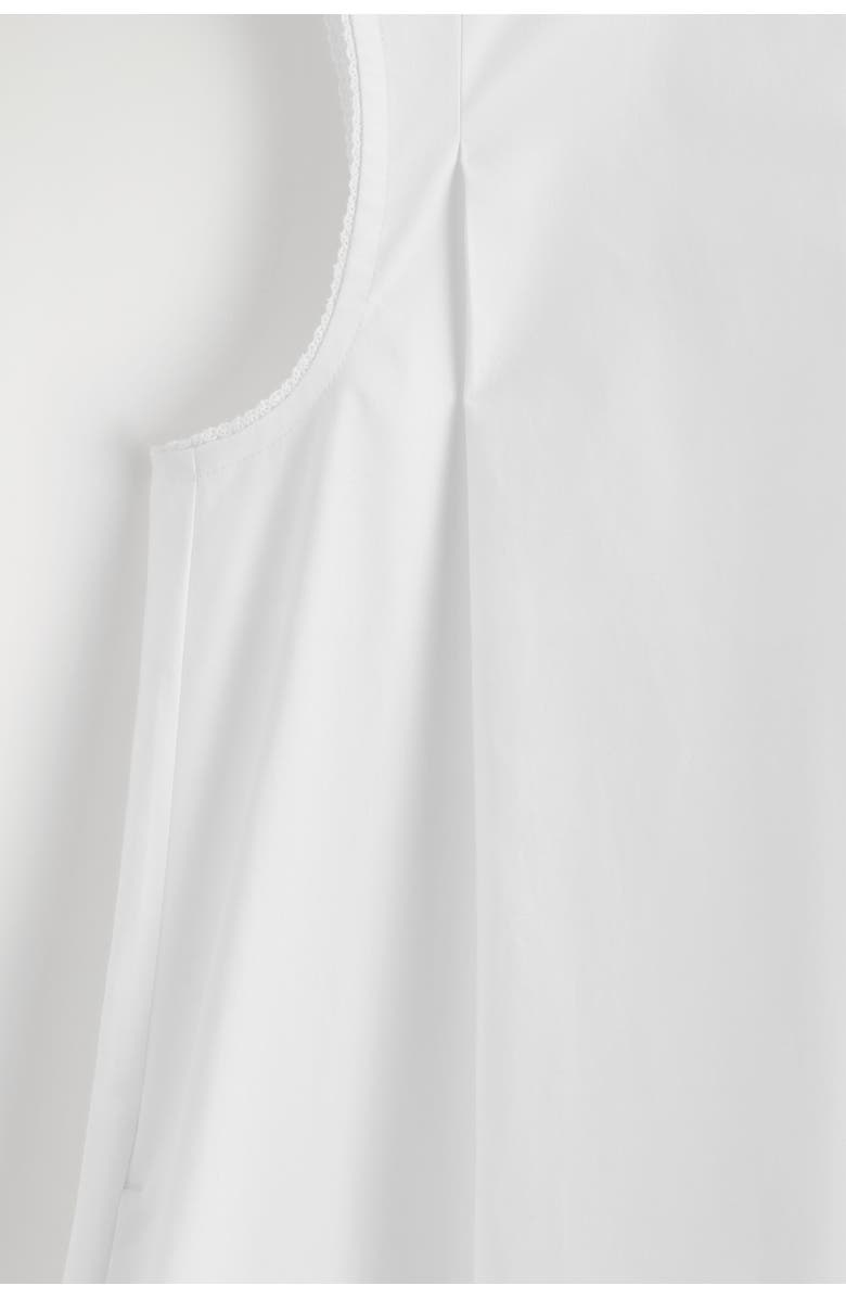 COS Picot-trimmed Pleated Mini Dress, Alternate, color, White