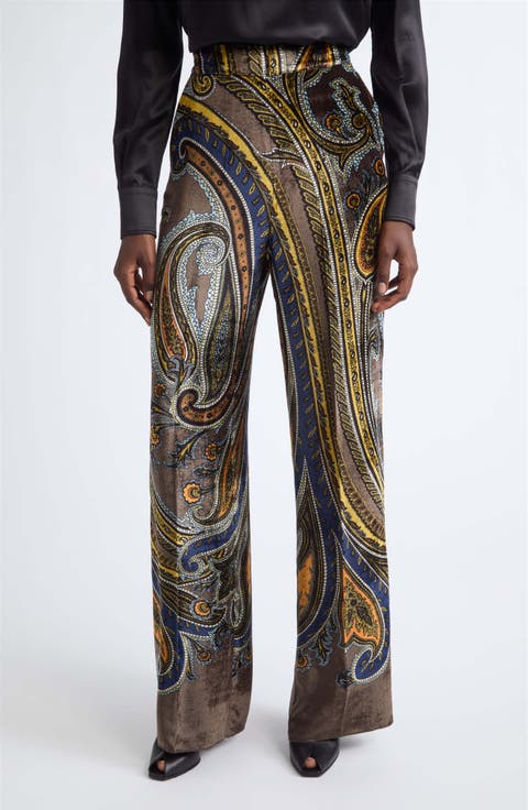 Paisley Straight Leg Trousers
