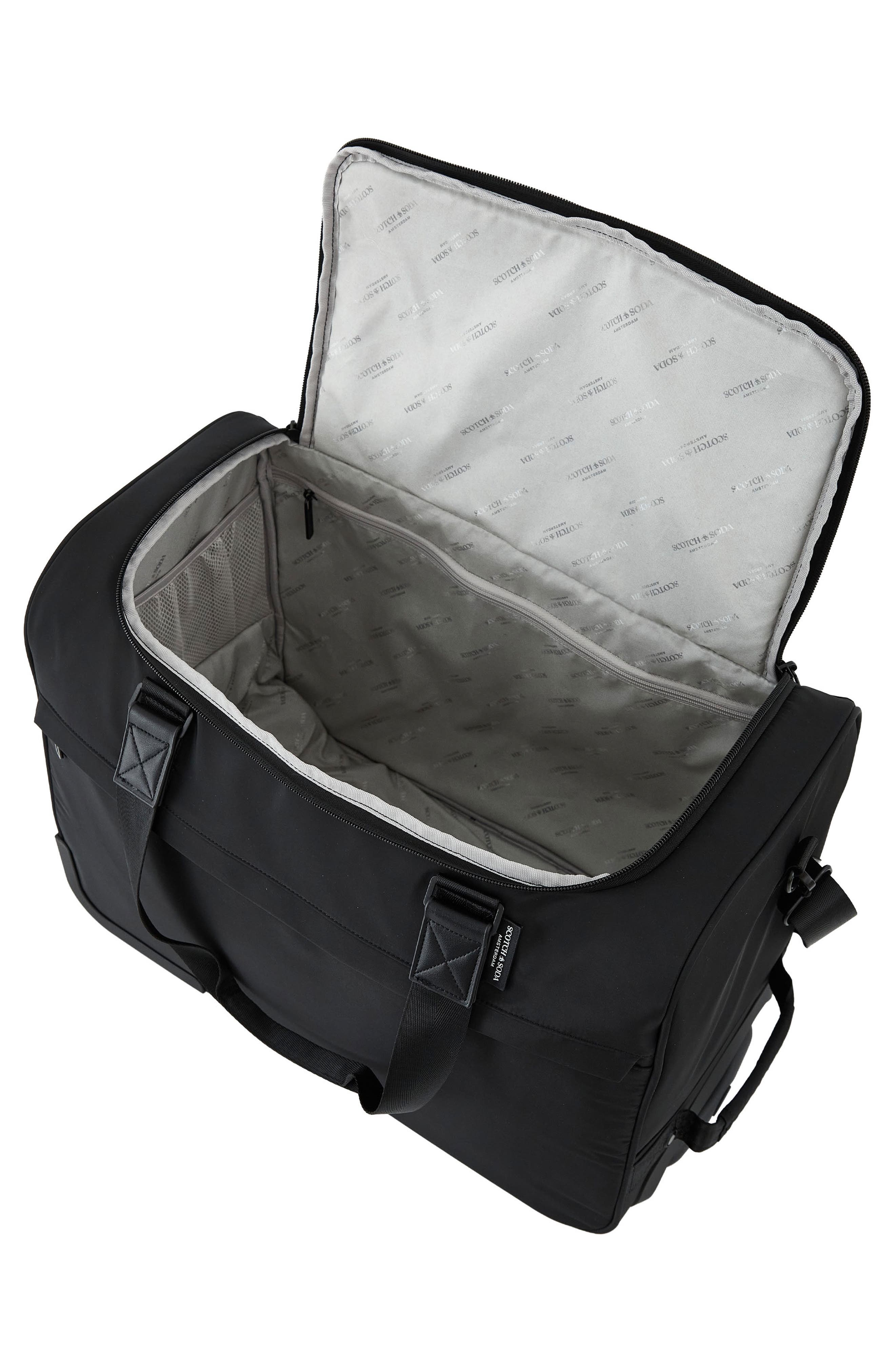 Scotch & Soda Eindhoven Rolling Weekender Bag, Alternate, color, Black