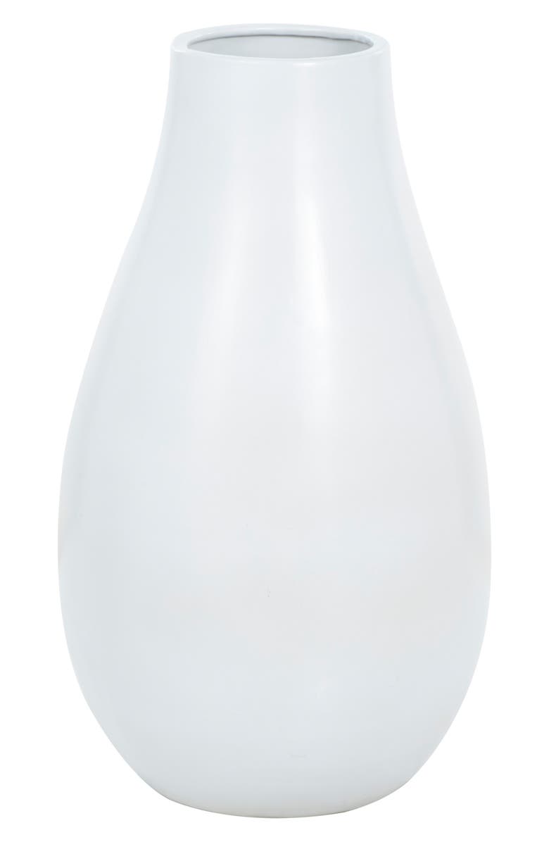 VIVIAN LUNE HOME White Ceramic Vase, Alternate, color, White