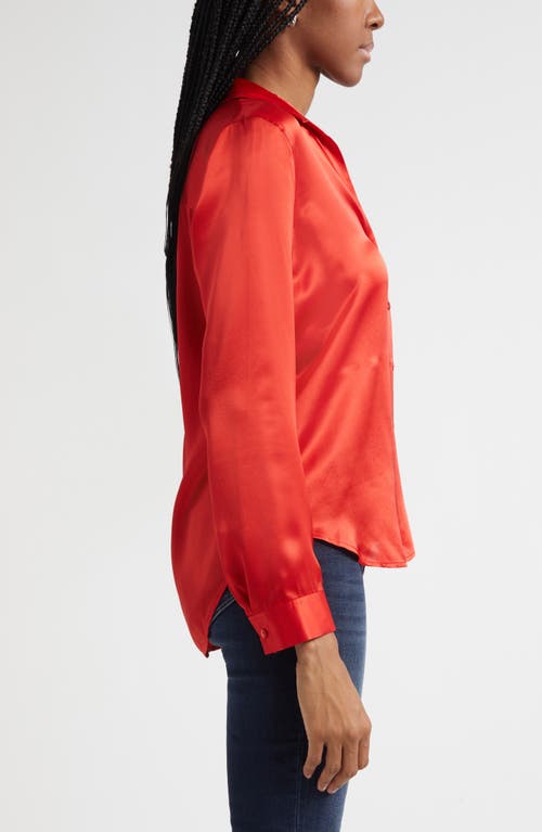 L'agence Tyler Silk Blouse In Red
