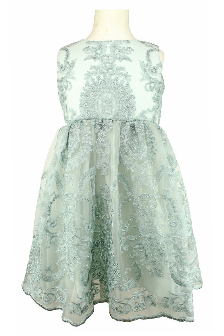 Embroidered Tulle Dress, Main, color, BLUE