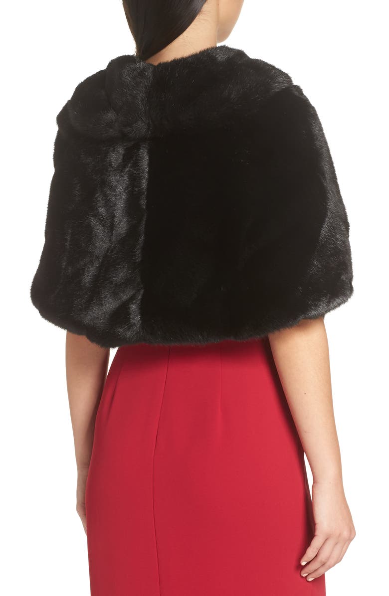 Eliza J Faux Fur Capelet, Alternate, color,