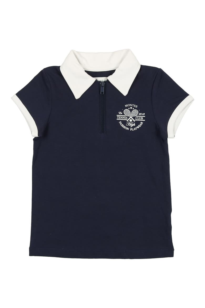Kids' Tennis Club Short Sleep Polo, Main, color, NAVY