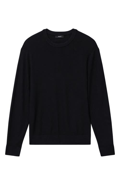 Theory Textured Crewneck Sweater In Black
