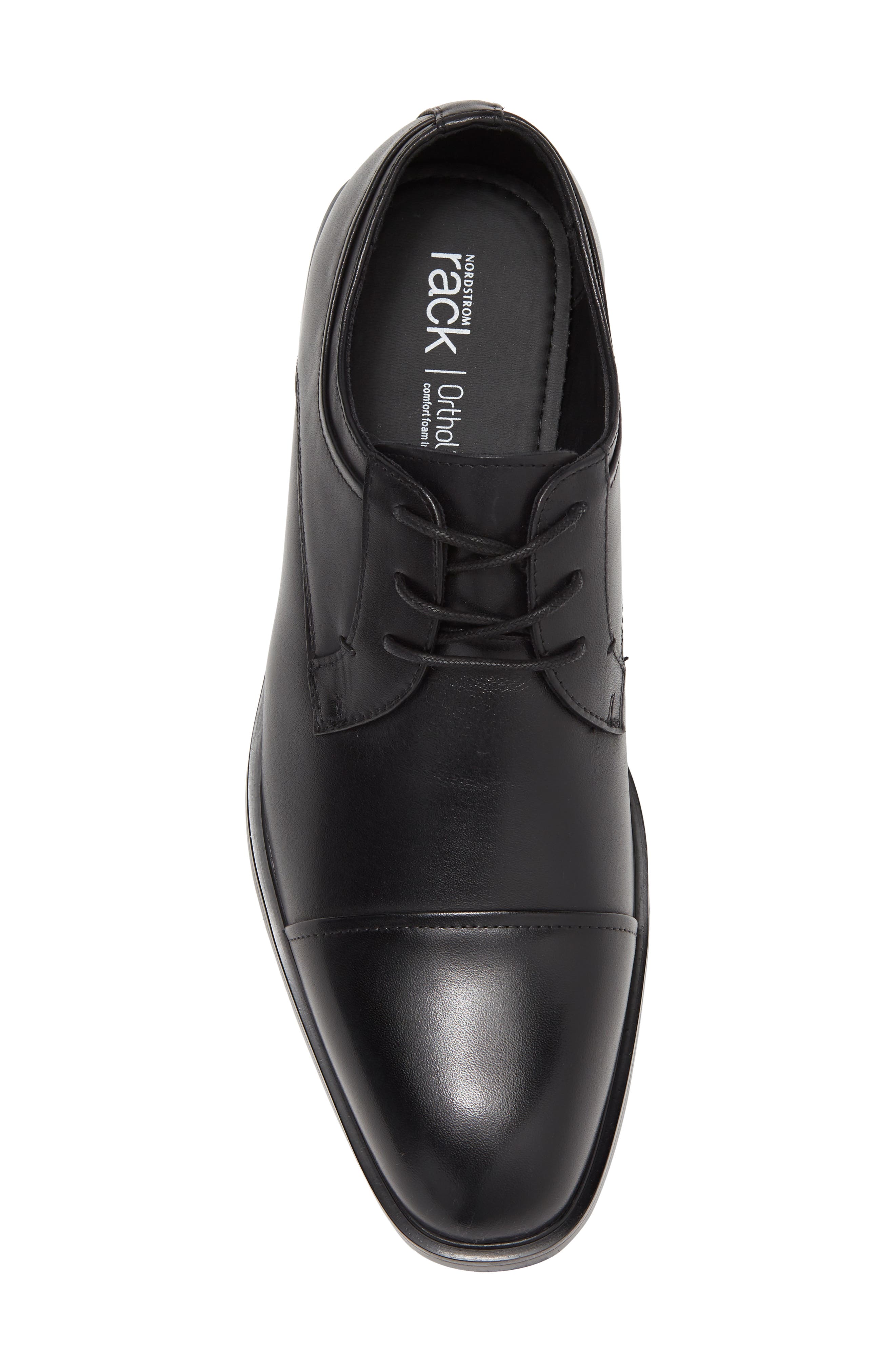 NORDSTROM RACK Greyson Cap Toe Leather Derby, Alternate, color, Black