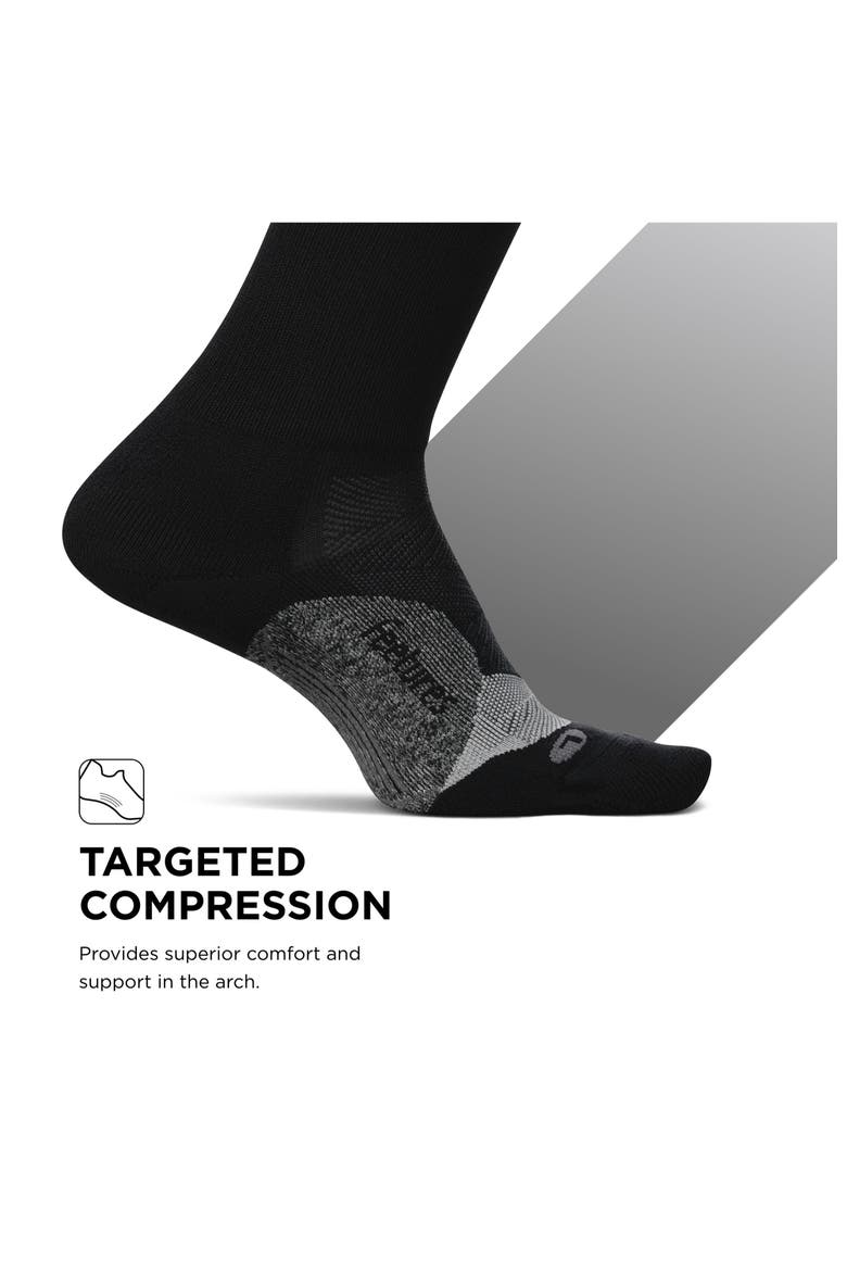 Elite Light Cushion Mini Crew Sock  Sport Sock with Targeted Compression, Alternate, color, Black