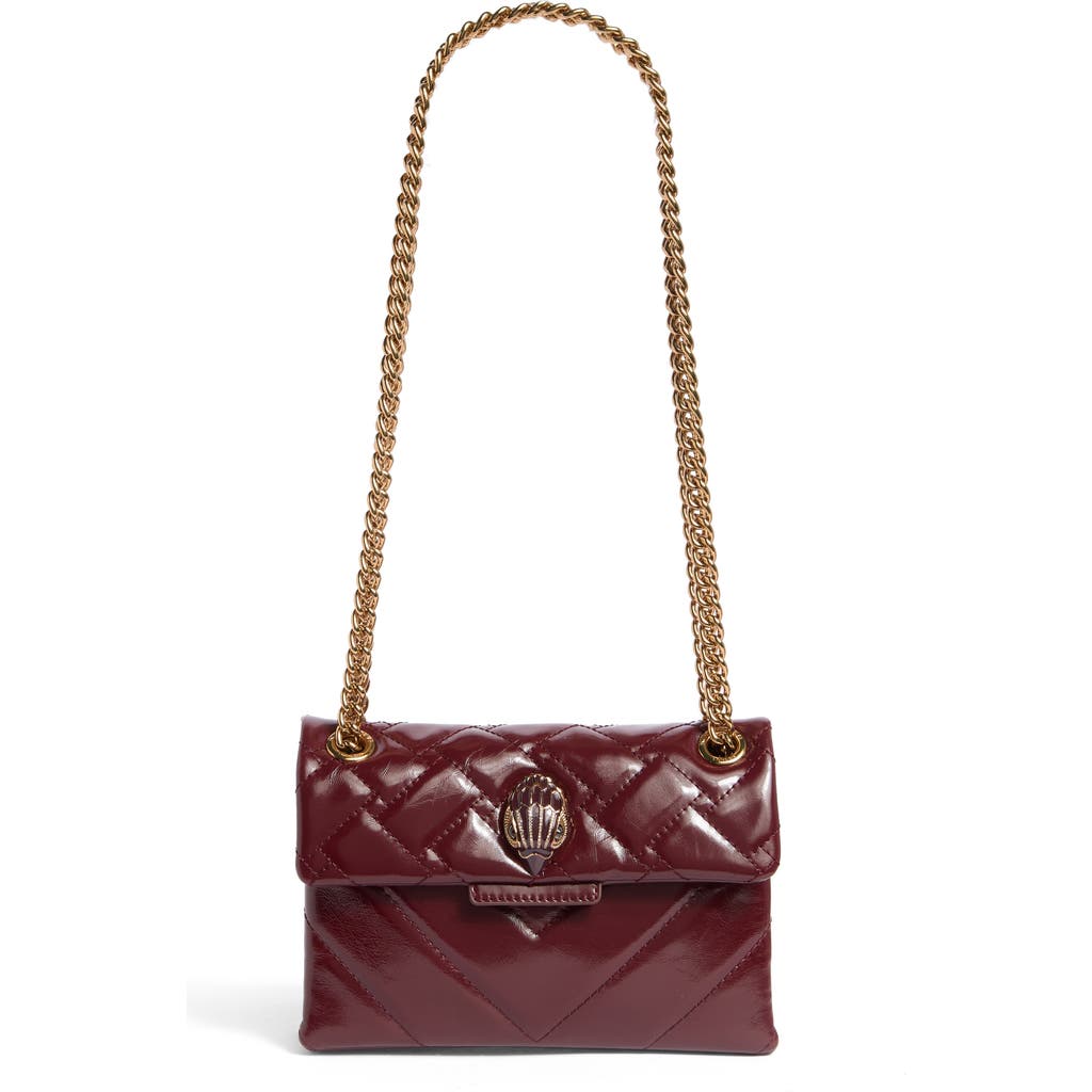 Kurt Geiger London Mini Kensington Quilted Leather Crossbody Bag In Burgundy