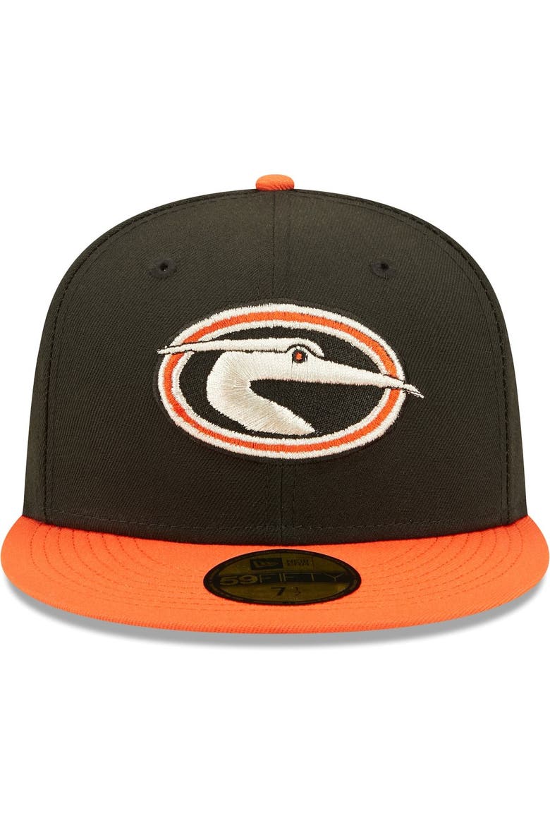 Men's New Era Black Delmarva Shorebirds Authentic Collection Team Alternate 59FIFTY Fitted Hat, Alternate, color, Black