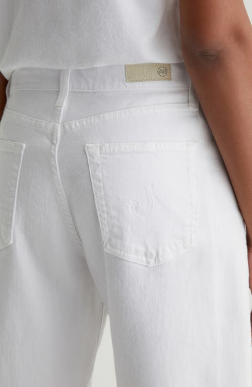 Ag Hattie Raw Hem High Waist Ankle Barrel Leg Jeans In Gallery White