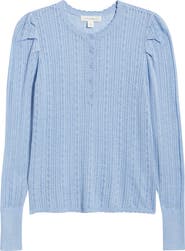 Treasure 
Bond Pointelle Henley Sweater