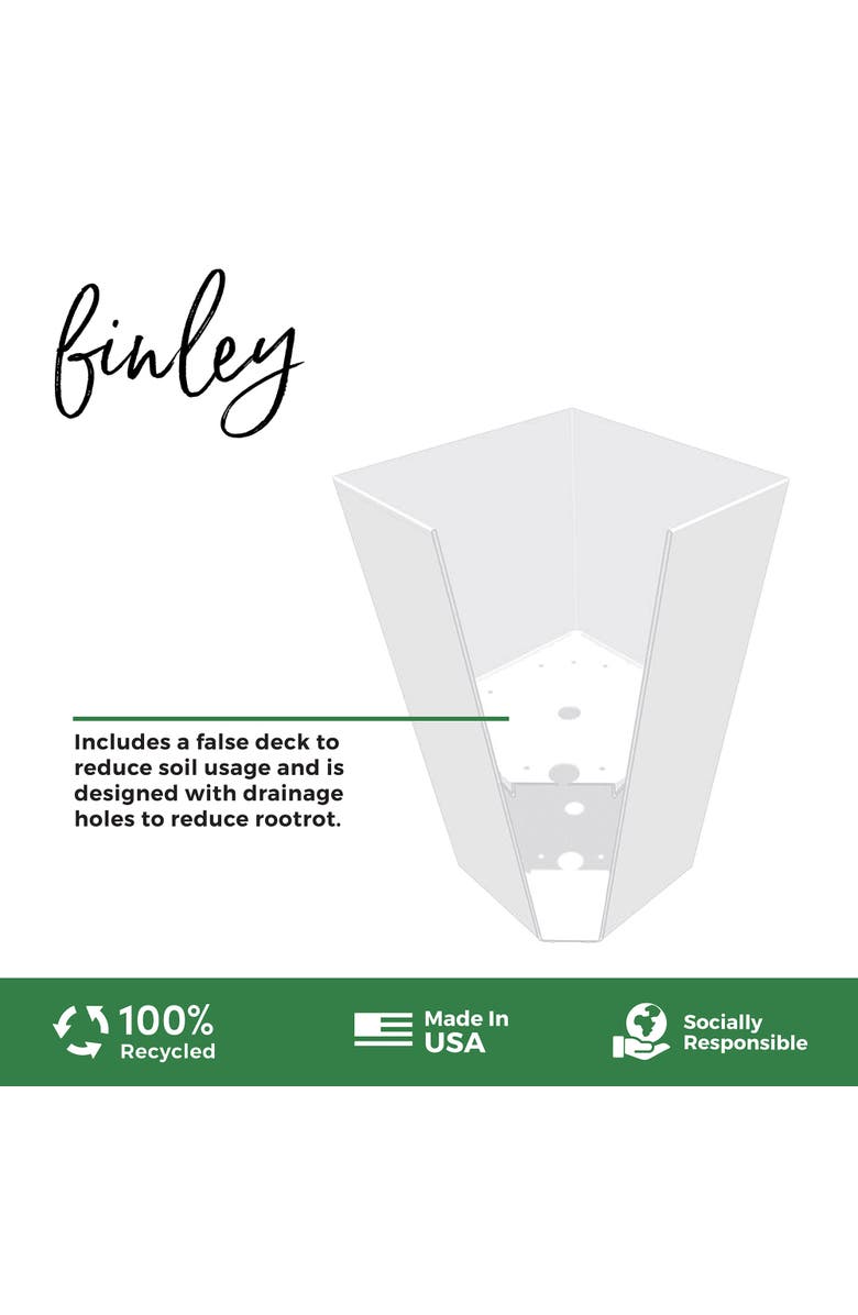 Bloem 20 Inch Finley Tall Tapered Square Planter, Casper White, Alternate, color, White