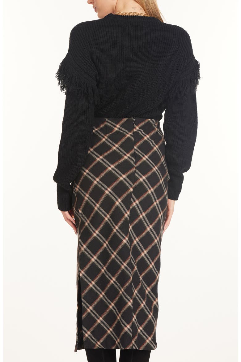 Colette Ruched Skirt, Alternate, color, Black Plaid