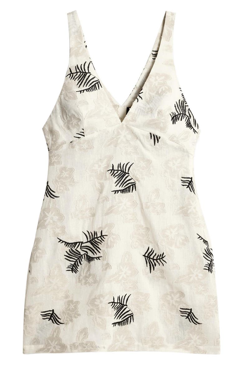 Floral Print Embroidered Minidress, Alternate, color, MEDIUM BEIGE